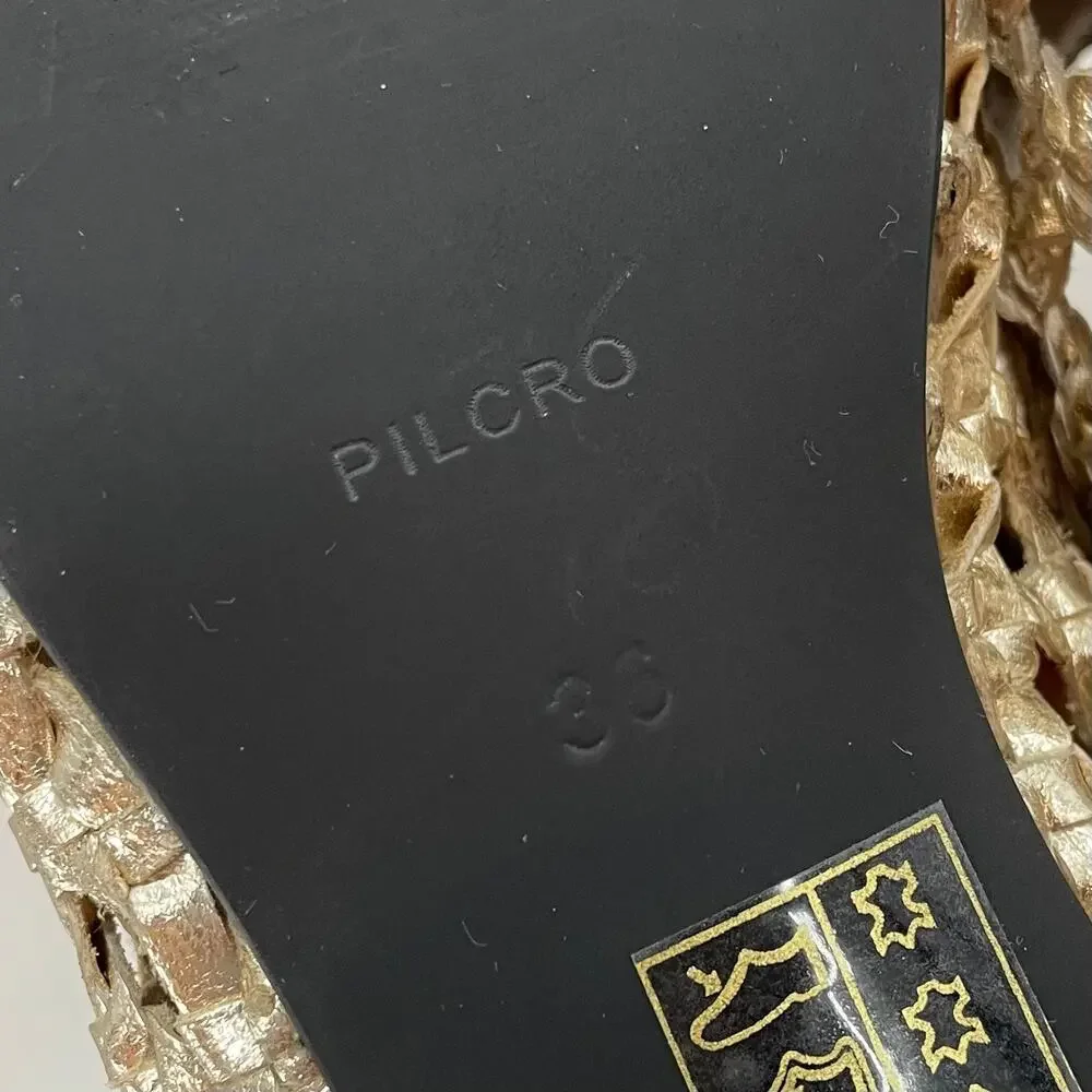 Anthropologie Pilcro 36 / 6 Woven Ballet Heels Metallic Gold